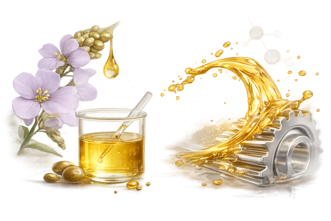 Industrial gears coated in golden NovaSeed lubricant